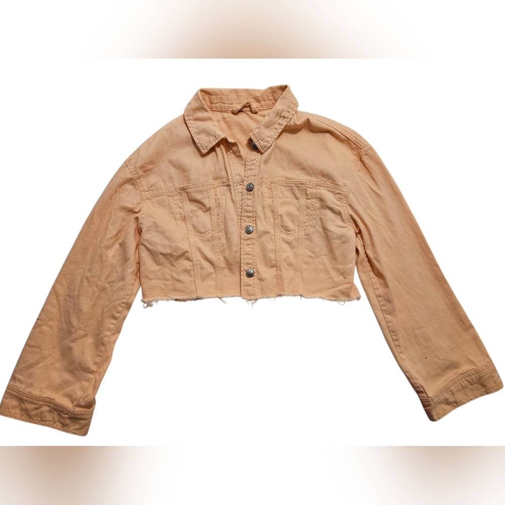 Women's Cropped Neon peach Jacket